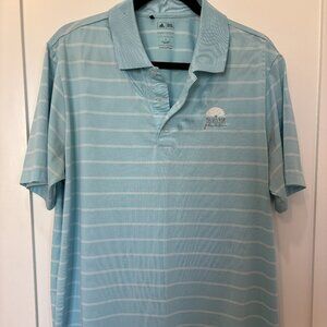 Adidas Puremotion Mens Blue Stripped Polo